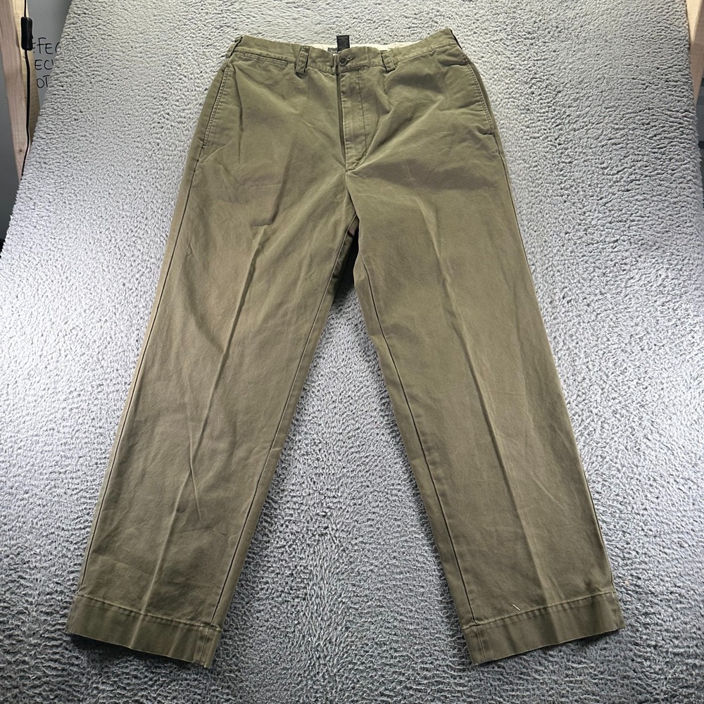 Banana Republic Pant Mens 34x32 Green Cotton Chino Straight Leg Business Preppy